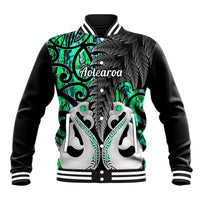 Personalised New Zealand Baseball Jacket Te Manaia Mangopare Maori And Fern Green Style LT14 Unisex Green - Polynesian Pride