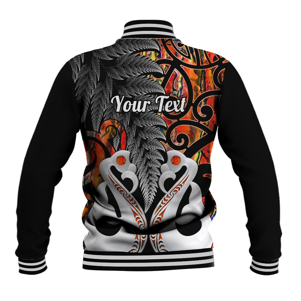 Personalised New Zealand Baseball Jacket Te Manaia Mangopare Maori And Fern Orange Style LT14 - Polynesian Pride
