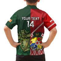 Custom Tonga And Ireland Rugby Family Matching Tank Maxi Dress and Hawaiian Shirt Ikale Tahi With Shamrocks LT14 - Polynesian Pride
