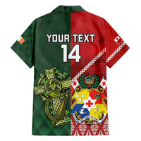 Custom Tonga And Ireland Rugby Family Matching Tank Maxi Dress and Hawaiian Shirt Ikale Tahi With Shamrocks LT14 - Polynesian Pride