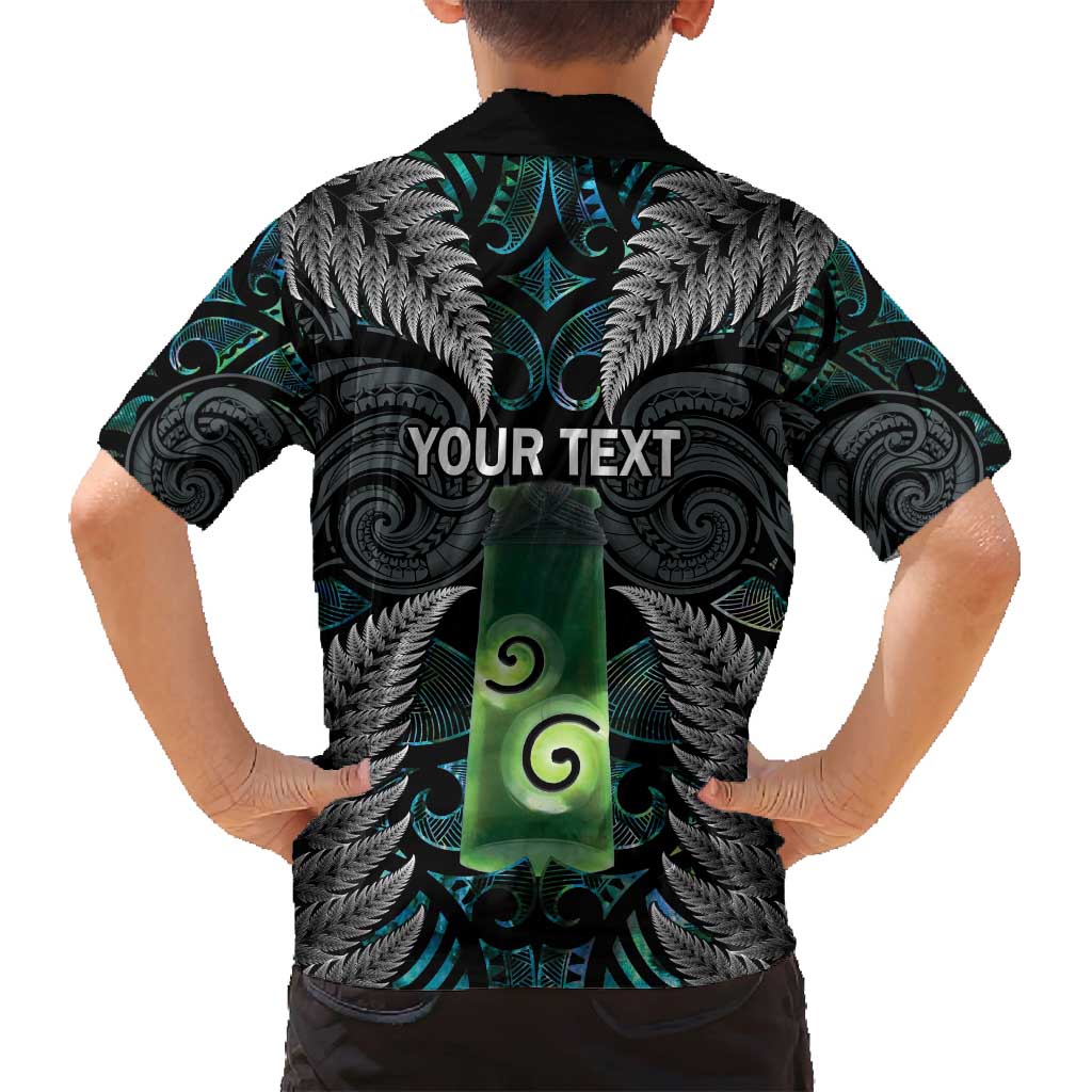 Personalised New Zealand Toki Family Matching Off Shoulder Short Dress and Hawaiian Shirt Silver Fern Mix Aotearoa Maori Pattern LT14 - Polynesian Pride