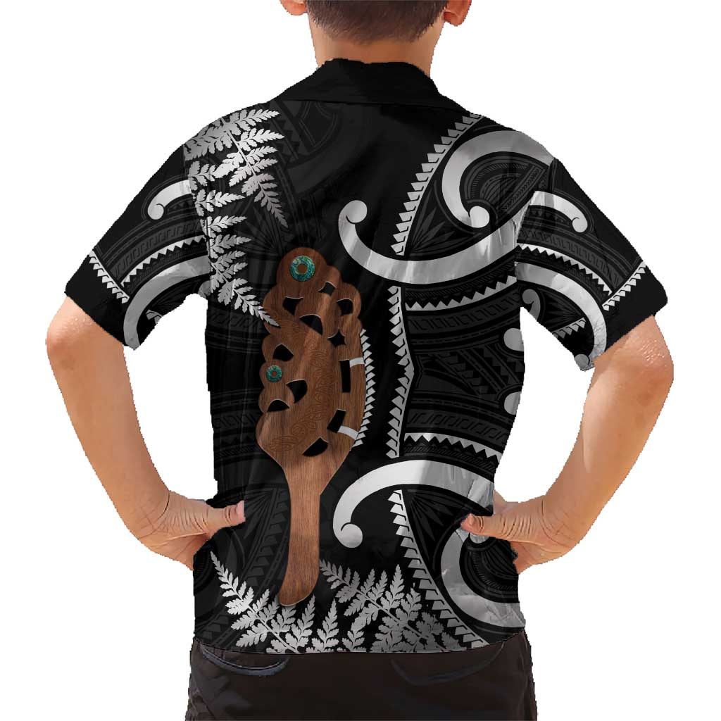 New Zealand Maripi Family Matching Short Sleeve Bodycon Dress and Hawaiian Shirt Silver Fern Mix Aotearoa Maori Pattern LT14 - Polynesian Pride