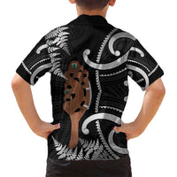 New Zealand Maripi Family Matching Summer Maxi Dress and Hawaiian Shirt Silver Fern Mix Aotearoa Maori Pattern LT14 - Polynesian Pride