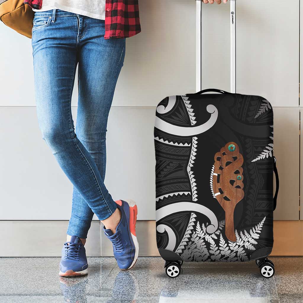 New Zealand Maripi Luggage Cover Silver Fern Mix Aotearoa Maori Pattern