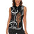 New Zealand Maripi Women Sleeveless Polo Shirt Silver Fern Mix Aotearoa Maori Pattern
