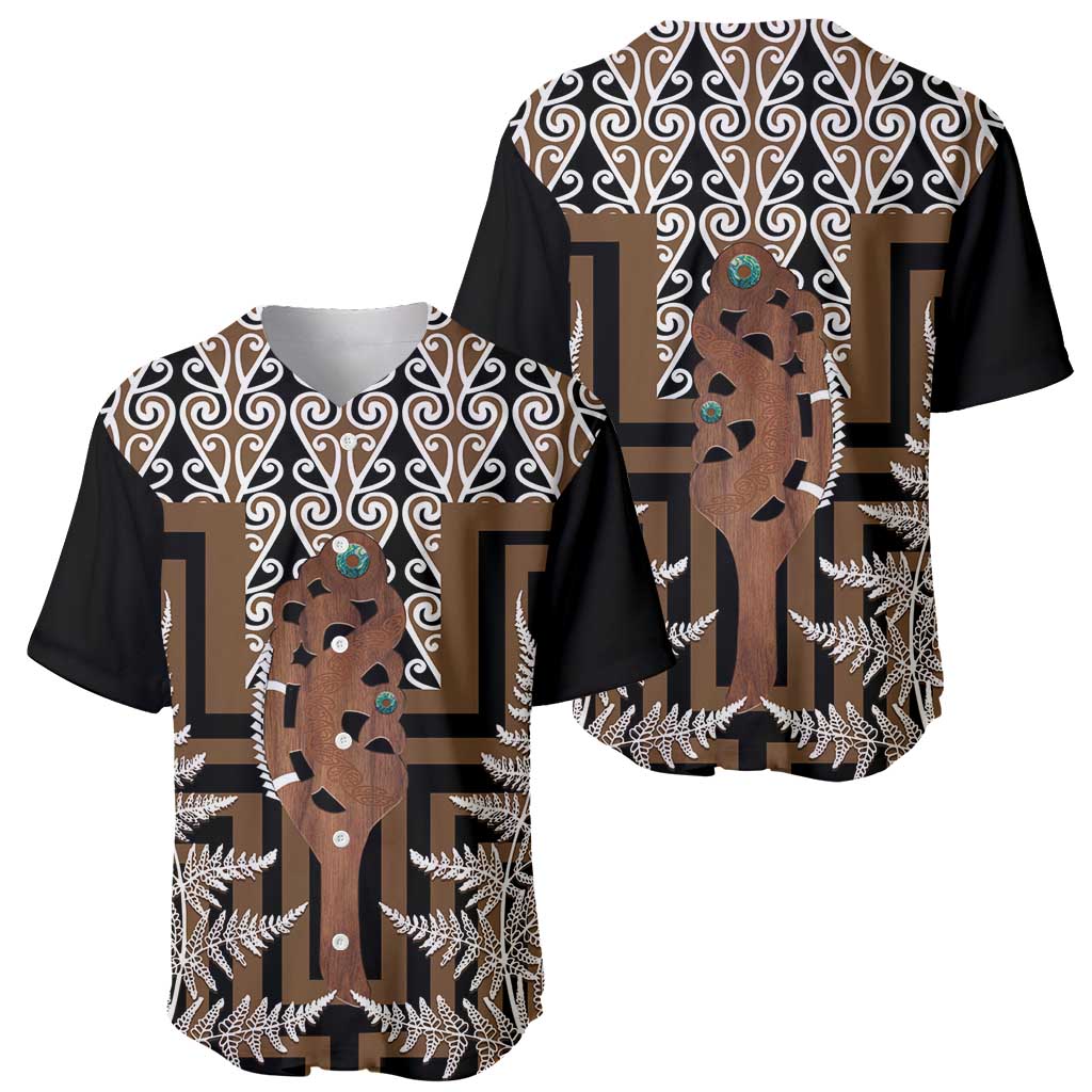 New Zealand Baseball Jersey Maori Maripi Knife With Poutama Art