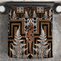 New Zealand Bedding Set Maori Maripi Knife With Poutama Art LT14 Brown - Polynesian Pride