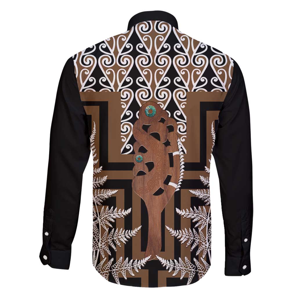 New Zealand Family Matching Off Shoulder Maxi Dress and Hawaiian Shirt Maori Maripi Knife With Poutama Art LT14 - Polynesian Pride