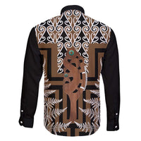 New Zealand Family Matching Off Shoulder Maxi Dress and Hawaiian Shirt Maori Maripi Knife With Poutama Art LT14 - Polynesian Pride