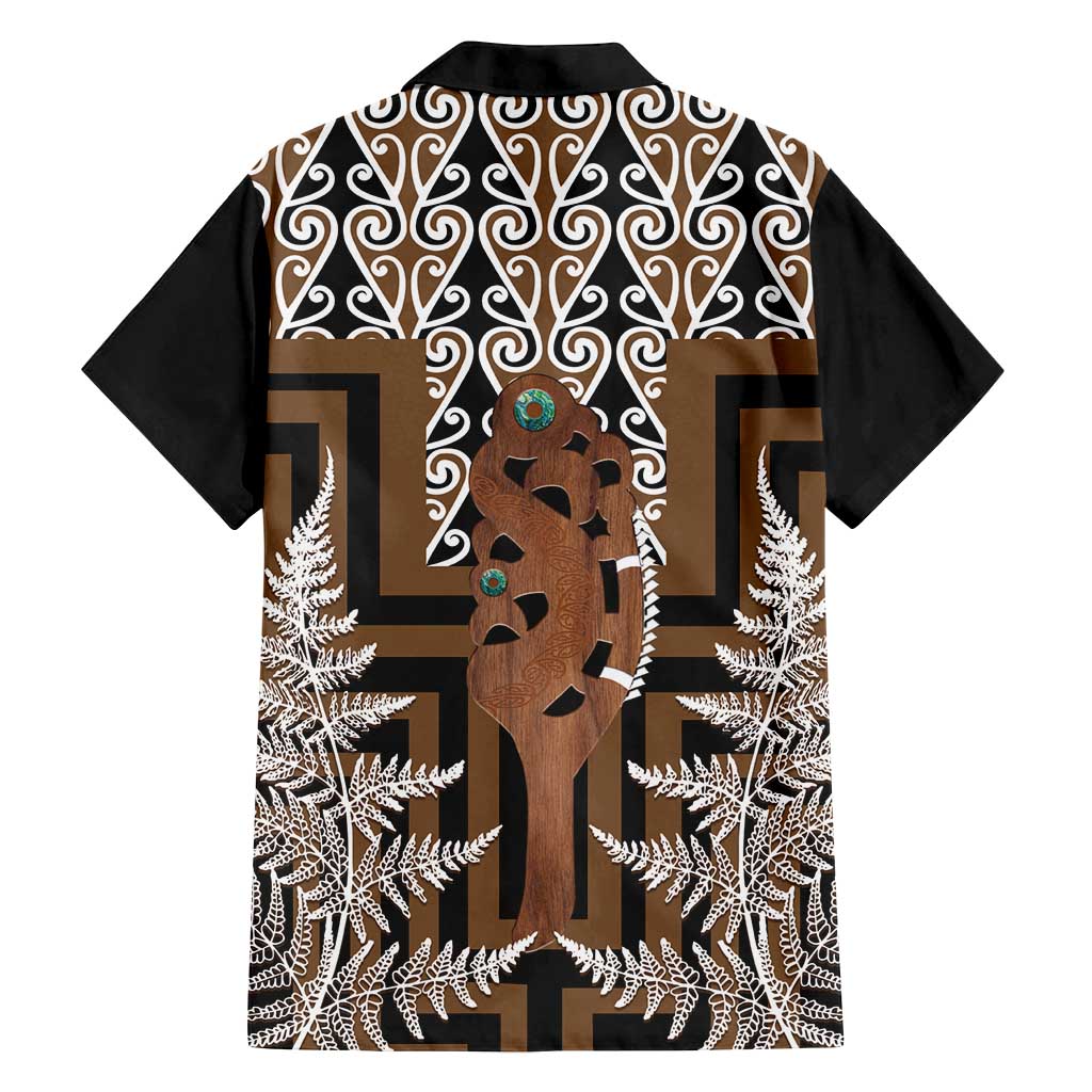 New Zealand Family Matching Off Shoulder Short Dress and Hawaiian Shirt Maori Maripi Knife With Poutama Art LT14 - Polynesian Pride