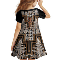 New Zealand Family Matching Tank Maxi Dress and Hawaiian Shirt Maori Maripi Knife With Poutama Art LT14 - Polynesian Pride