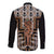 New Zealand Long Sleeve Button Shirt Maori Maripi Knife With Poutama Art