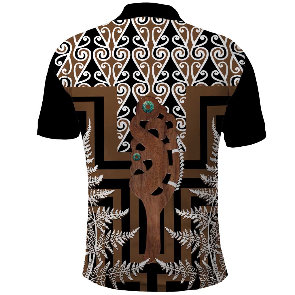 New Zealand Polo Shirt Maori Maripi Knife With Poutama Art