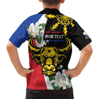 Personalised Philippines Carabao Family Matching Long Sleeve Bodycon Dress and Hawaiian Shirt Filipino Sun Mix Sampaguita Flower LT14 - Polynesian Pride