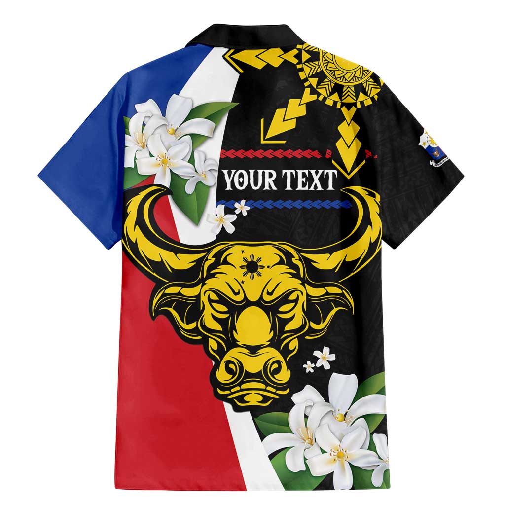 Personalised Philippines Carabao Family Matching Mermaid Dress and Hawaiian Shirt Filipino Sun Mix Sampaguita Flower LT14 - Polynesian Pride