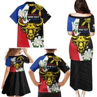 Personalised Philippines Carabao Family Matching Puletasi and Hawaiian Shirt Filipino Sun Mix Sampaguita Flower LT14 - Polynesian Pride