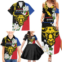 Personalised Philippines Carabao Family Matching Summer Maxi Dress and Hawaiian Shirt Filipino Sun Mix Sampaguita Flower LT14 - Polynesian Pride