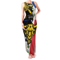 Personalised Philippines Carabao Family Matching Tank Maxi Dress and Hawaiian Shirt Filipino Sun Mix Sampaguita Flower LT14 Mom's Dress Black - Polynesian Pride
