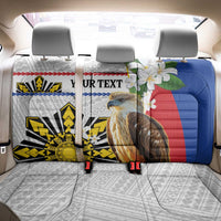 Personalised Philippines Eagle Back Car Seat Cover Filipino Sun Mix Sampaguita Flower