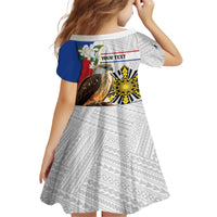 Personalised Philippines Eagle Family Matching Off The Shoulder Long Sleeve Dress and Hawaiian Shirt Filipino Sun Mix Sampaguita Flower LT14 - Polynesian Pride