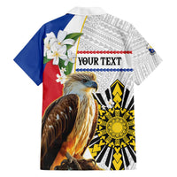 Personalised Philippines Eagle Family Matching Off The Shoulder Long Sleeve Dress and Hawaiian Shirt Filipino Sun Mix Sampaguita Flower LT14 - Polynesian Pride