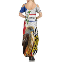Personalised Philippines Eagle Family Matching Summer Maxi Dress and Hawaiian Shirt Filipino Sun Mix Sampaguita Flower LT14 - Polynesian Pride