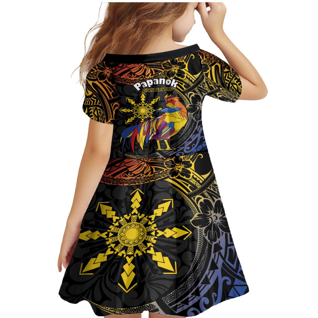 Philippines Sarimanok Family Matching Mermaid Dress and Hawaiian Shirt Papanok Legendary Bird Okir Polynesian Pattern LT14 - Polynesian Pride