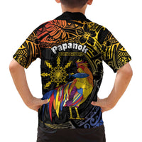 Philippines Sarimanok Family Matching Off The Shoulder Long Sleeve Dress and Hawaiian Shirt Papanok Legendary Bird Okir Polynesian Pattern LT14 - Polynesian Pride