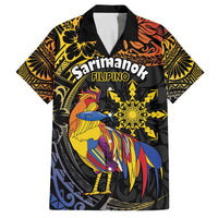 Philippines Sarimanok Family Matching Off The Shoulder Long Sleeve Dress and Hawaiian Shirt Papanok Legendary Bird Okir Polynesian Pattern LT14 Dad's Shirt - Short Sleeve Black - Polynesian Pride
