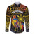 Philippines Sarimanok Long Sleeve Button Shirt Papanok Legendary Bird Okir Polynesian Pattern