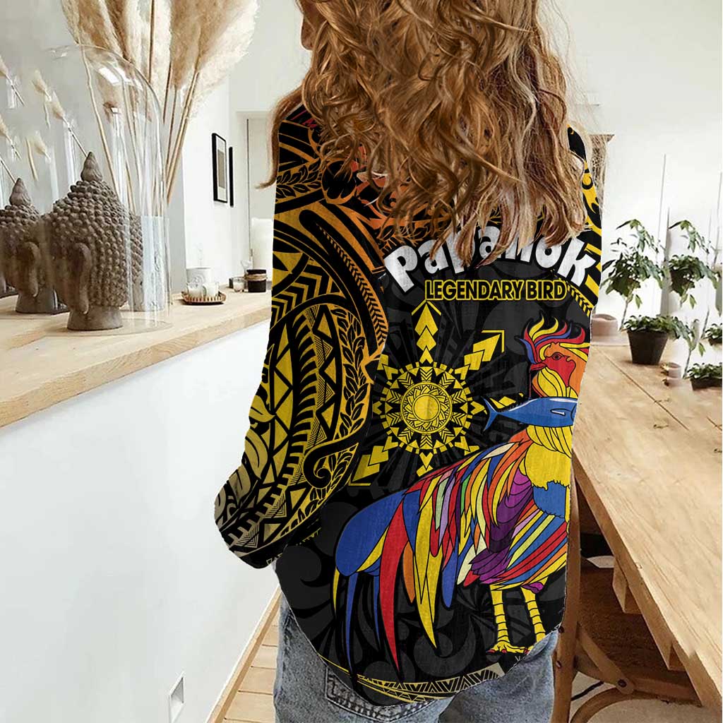 Philippines Sarimanok Women Casual Shirt Papanok Legendary Bird Okir Polynesian Pattern