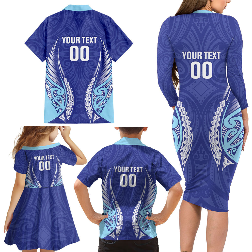Northland 2026 Rugby Custom Family Matching Long Sleeve Bodycon Dress and Hawaiian Shirt NZ Maori Silver Fern LT14 - Polynesian Pride