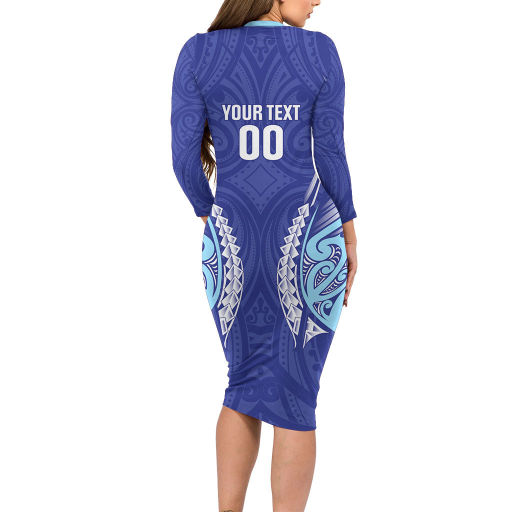 Northland 2026 Rugby Custom Family Matching Long Sleeve Bodycon Dress and Hawaiian Shirt NZ Maori Silver Fern LT14 - Polynesian Pride