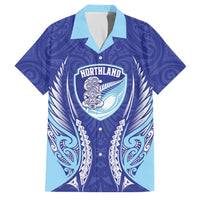 Northland 2026 Rugby Custom Family Matching Mermaid Dress and Hawaiian Shirt NZ Maori Silver Fern LT14 Dad's Shirt - Short Sleeve Blue - Polynesian Pride