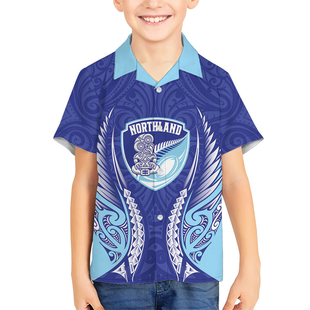 Northland 2026 Rugby Custom Family Matching Summer Maxi Dress and Hawaiian Shirt NZ Maori Silver Fern LT14 Son's Shirt Blue - Polynesian Pride