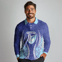 Northland 2026 Rugby Custom Long Sleeve Polo Shirt NZ Maori Silver Fern LT14 - Polynesian Pride