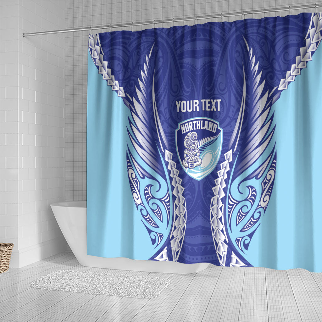 Northland 2026 Rugby Custom Shower Curtain NZ Maori Silver Fern