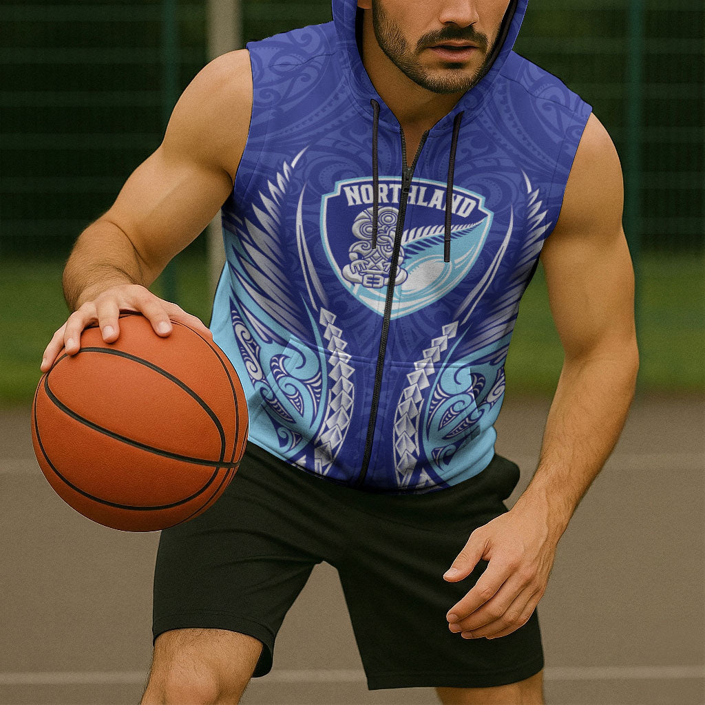 Northland 2026 Rugby Custom Sleeveless Zip Hoodie NZ Maori Silver Fern LT14 - Polynesian Pride