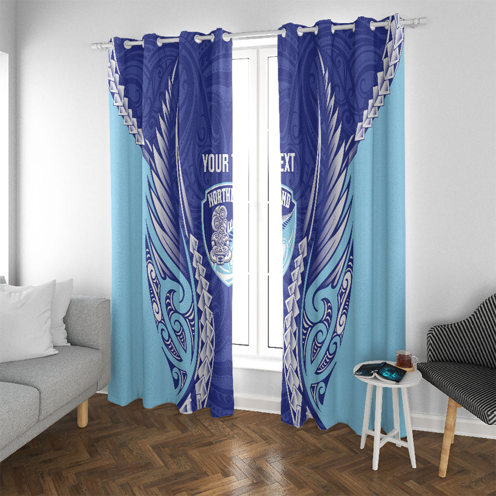 Northland 2026 Rugby Custom Window Curtain NZ Maori Silver Fern LT14 With Grommets Blue - Polynesian Pride