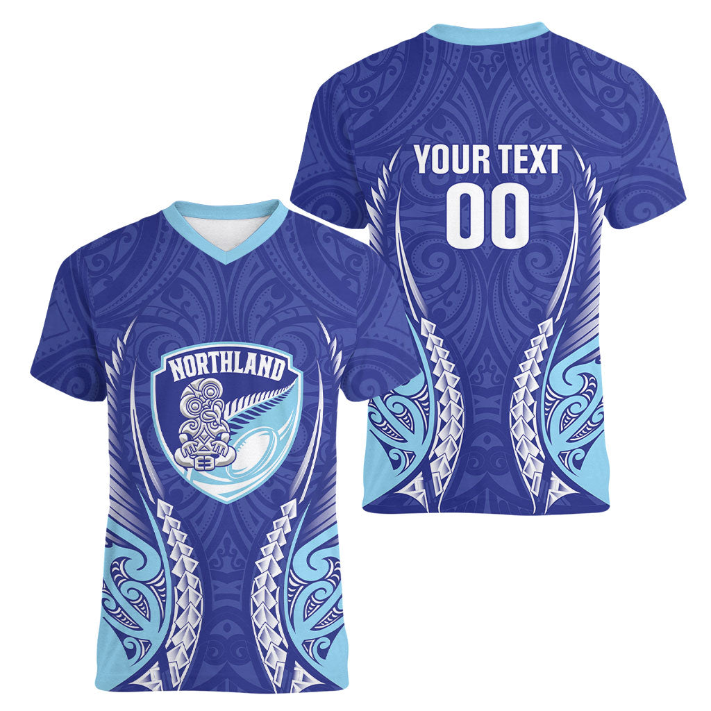 Northland 2026 Rugby Custom Women V-Neck T-Shirt NZ Maori Silver Fern