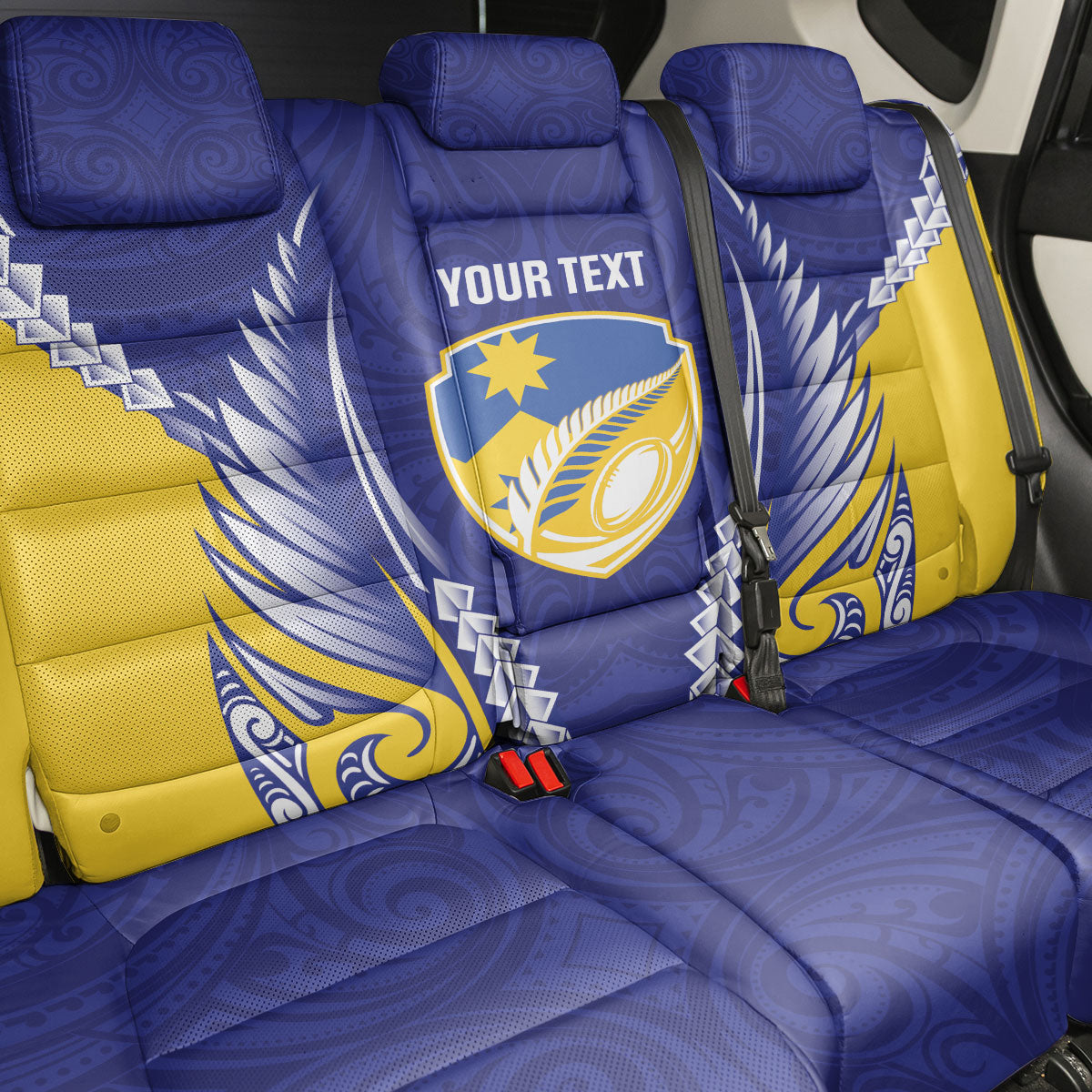 Otago 2026 Rugby Custom Back Car Seat Cover NZ Maori Silver Fern LT14 - Polynesian Pride