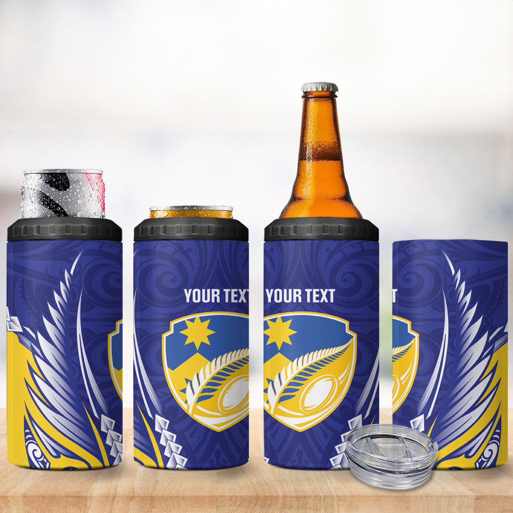 Otago 2026 Rugby Custom 4 in 1 Can Cooler Tumbler NZ Maori Silver Fern LT14 - Polynesian Pride