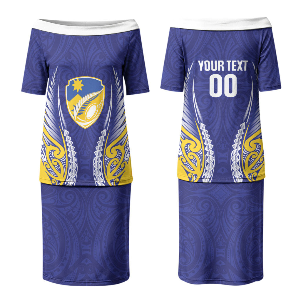 Otago 2026 Rugby Custom Couples Matching Puletasi and Long Sleeve Button Shirt NZ Maori Silver Fern LT14 - Polynesian Pride