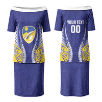 Otago 2026 Rugby Custom Couples Matching Puletasi and Long Sleeve Button Shirt NZ Maori Silver Fern LT14 - Polynesian Pride