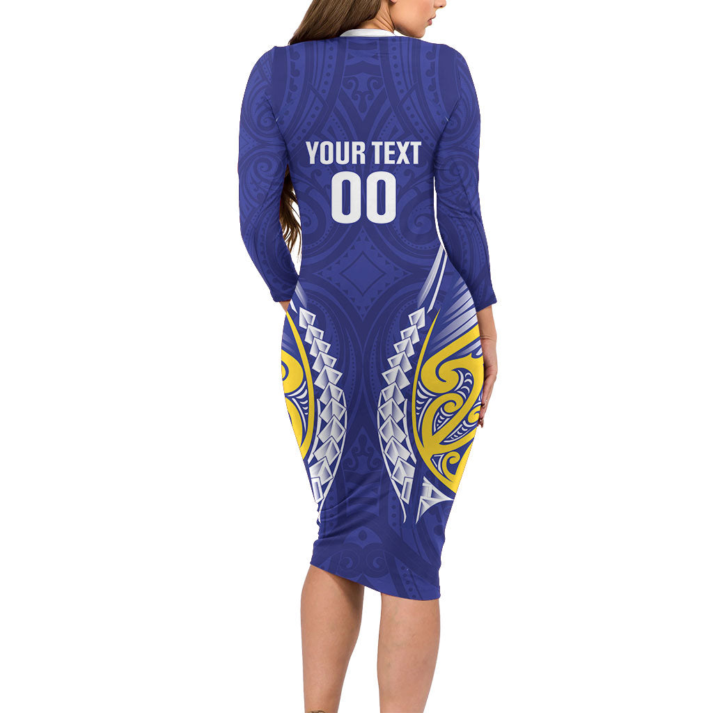 Otago 2026 Rugby Custom Family Matching Long Sleeve Bodycon Dress and Hawaiian Shirt NZ Maori Silver Fern LT14 - Polynesian Pride