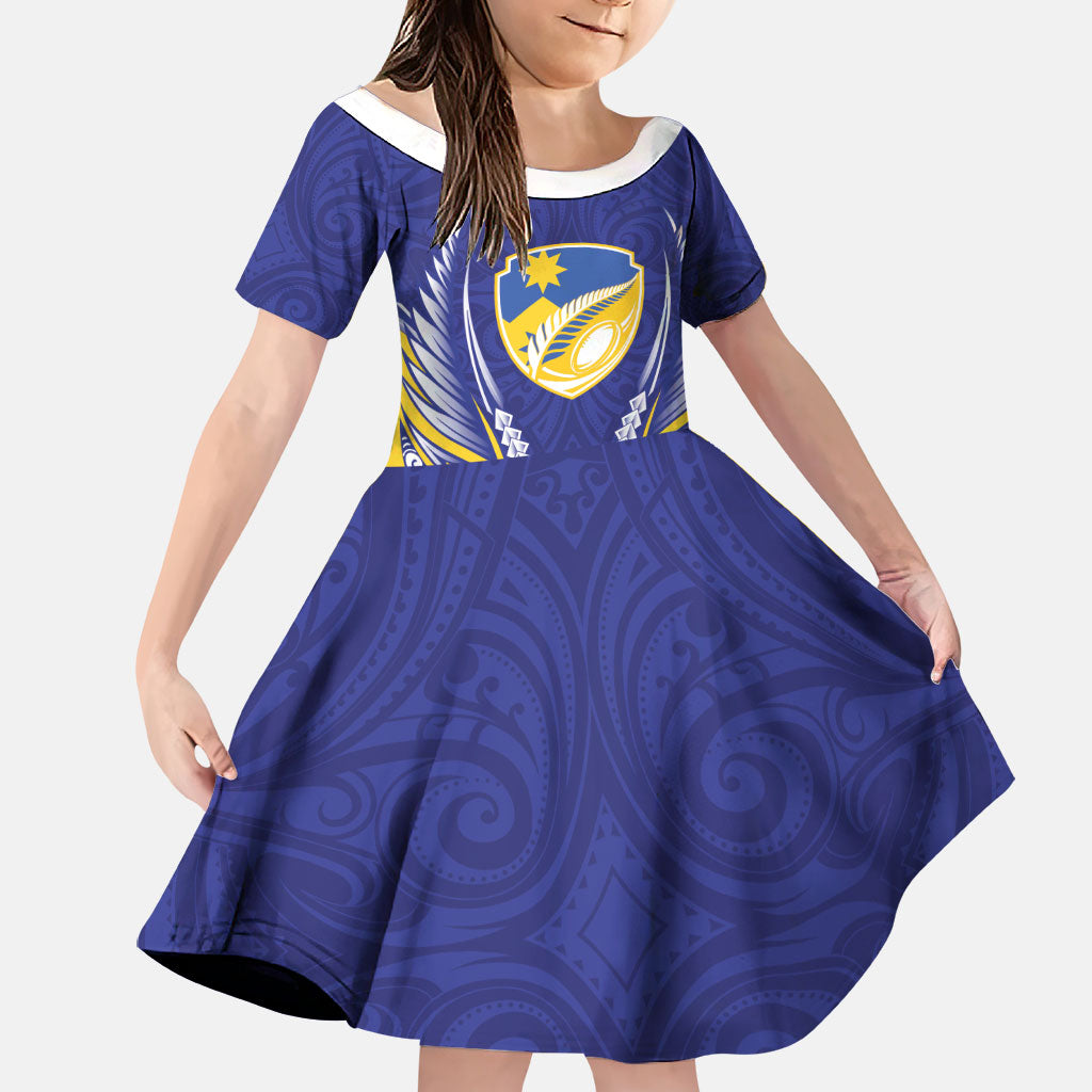 Otago 2026 Rugby Custom Family Matching Off Shoulder Maxi Dress and Hawaiian Shirt NZ Maori Silver Fern