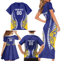 Otago 2026 Rugby Custom Family Matching Short Sleeve Bodycon Dress and Hawaiian Shirt NZ Maori Silver Fern LT14 - Polynesian Pride