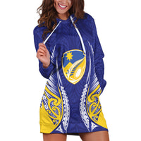 Otago 2026 Rugby Custom Hoodie Dress NZ Maori Silver Fern LT14 Blue - Polynesian Pride