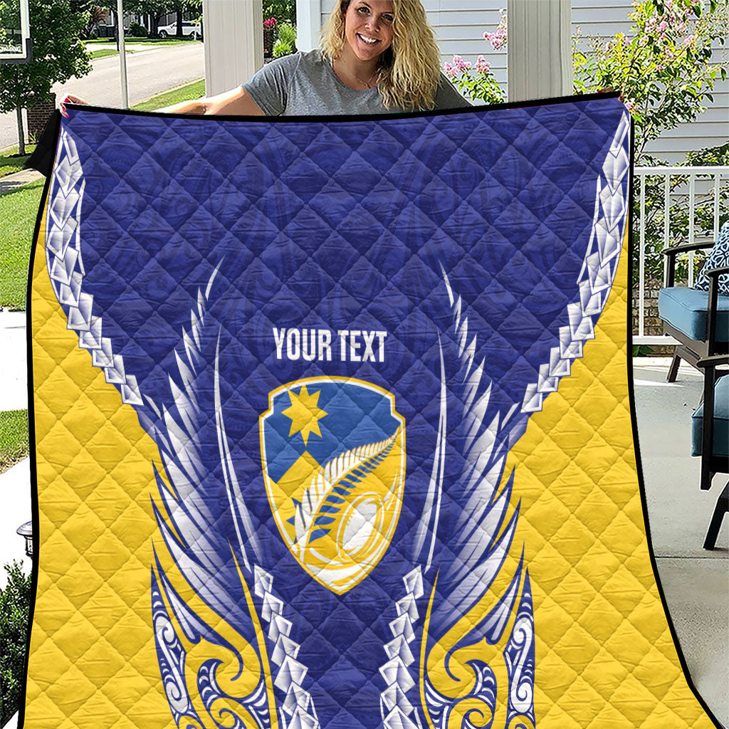 Otago 2026 Rugby Custom Quilt NZ Maori Silver Fern LT14 Blue - Polynesian Pride