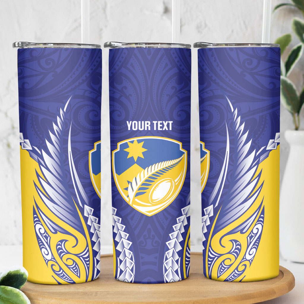 Otago 2026 Rugby Custom Skinny Tumbler NZ Maori Silver Fern LT14 - Polynesian Pride